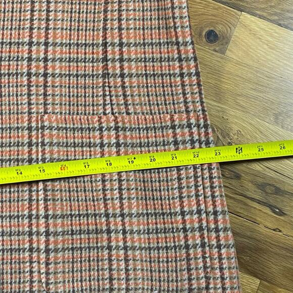 NEW Talbots Coat 12 Wool Blend Campfire Plaid Classic Lapel Patch Pockets Long - Picture 13 of 15